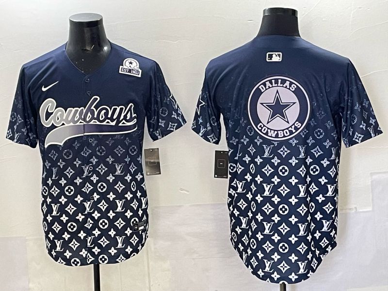Men 2025 Dallas Cowboys Blank Drak Blue Nike Limited NFL Jersey 023